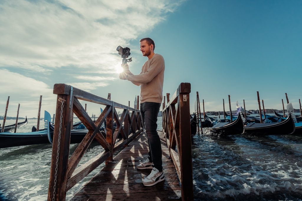 Andras Ra mit Gimbal in Venedig